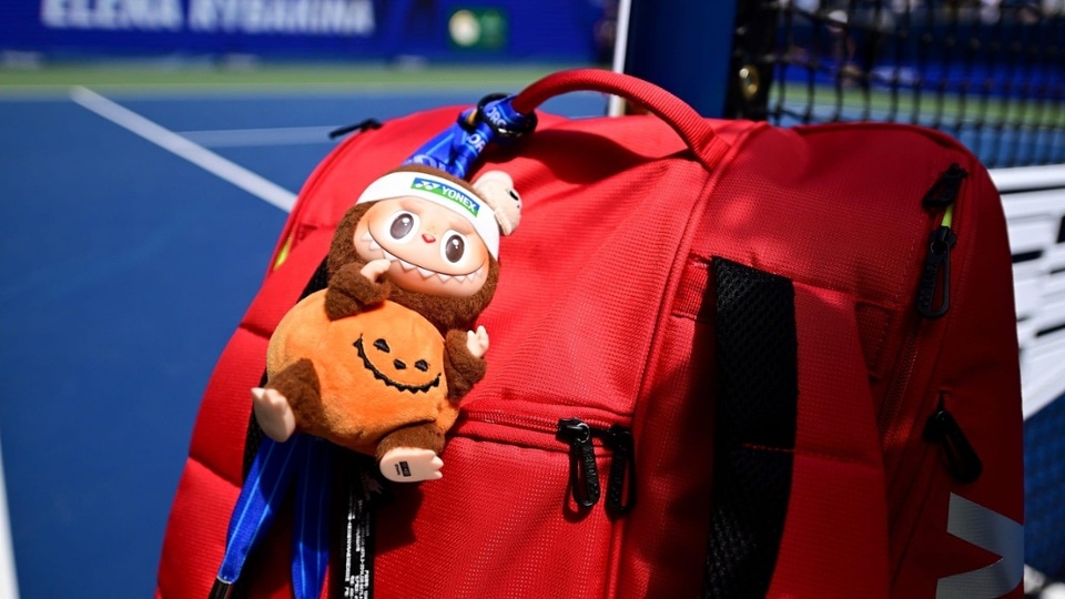 A Labubu toy is seen during a women's singles match at the 2025 US Open on Friday, Aug. 29, 2025 in Flushing, NY. (Mike Lawrence/USTA)