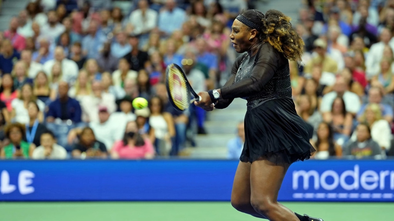 Serena Williams in action during a women's singles match at the 2022 US Open.