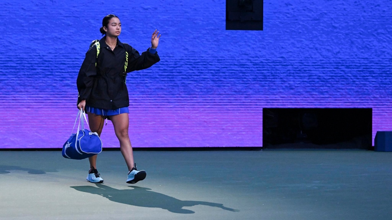 Alexandra Eala walks on the court during a Women's Singles match on Day Seven of the 2026 US Open at USTA Billie Jean King National Tennis Center on Saturday, September 5, 2026 in Flushing, NY. (Photo by Ben Solomon/USTA)