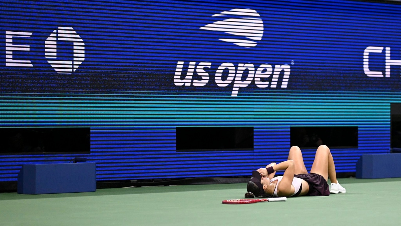 Iva Jovic reacts during a Women's Singles match on Day Seven of the 2026 US Open at USTA Billie Jean King National Tennis Center on Saturday, September 5, 2026 in Flushing, NY. (Photo by Ben Solomon/USTA)